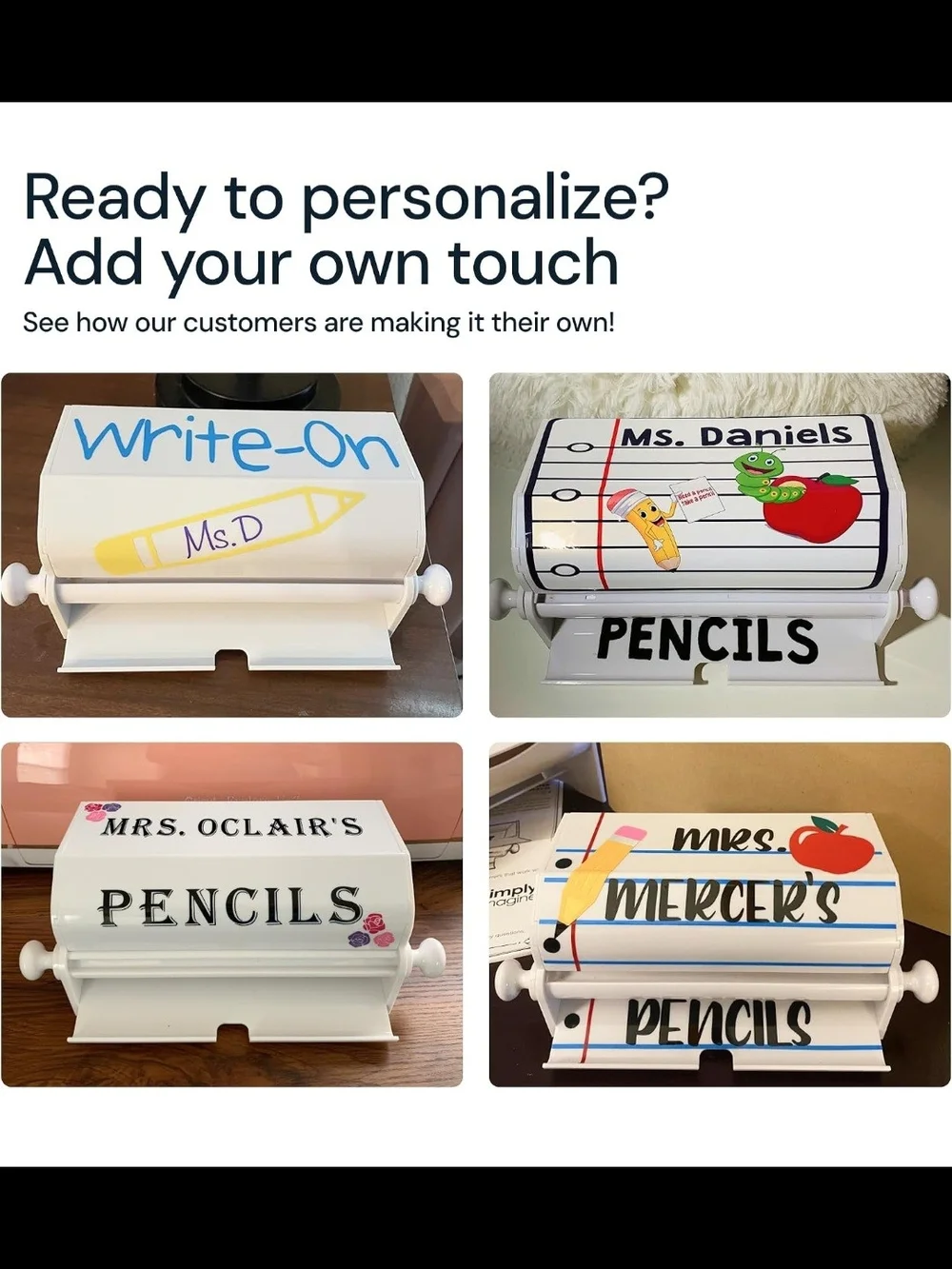 Pencil Dispenser - White Acrylic, Fits 50 Pencils